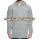 2017 OEM design plain gray quilted 100% Cotton zip hoodies men